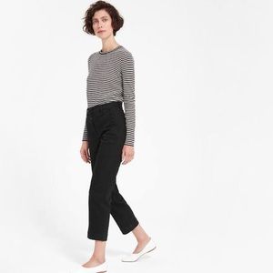 Black Everlane cropped straight leg jeans